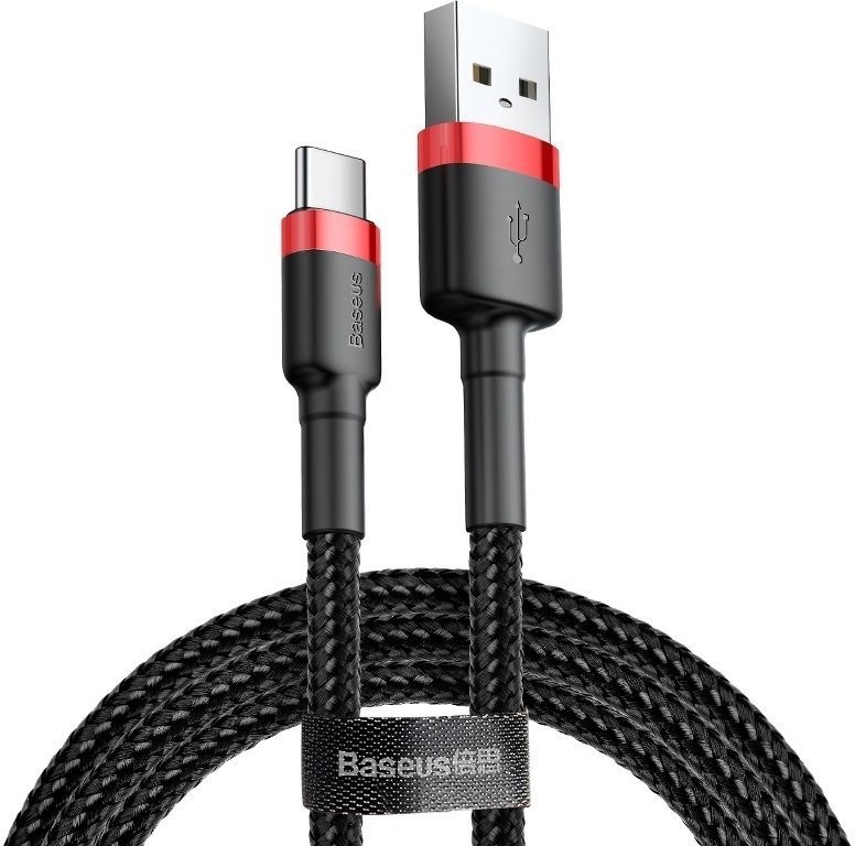 Baseus Cafule kábel USB na USB-C 3A 0,5m, čierno-červený